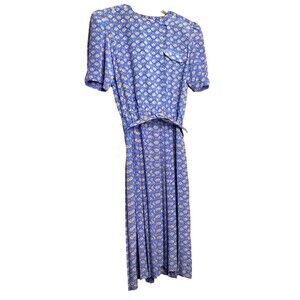 Kristy Petites Maxi Pleated Dress Size 10 Purple Floral Polyester Long Vintage